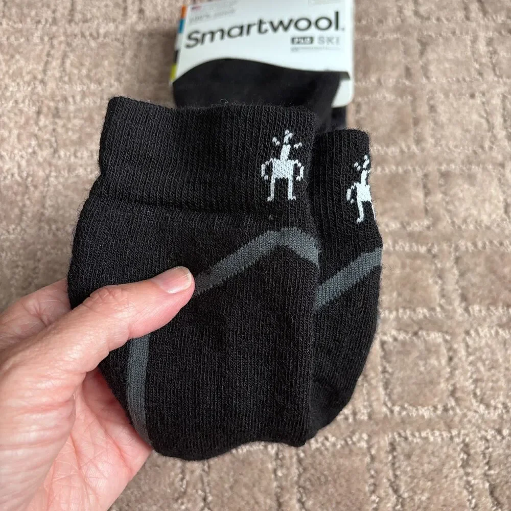 SmartWool PhD Ski Over The Calf Merino Wool Socks Unisex XL Black Winter